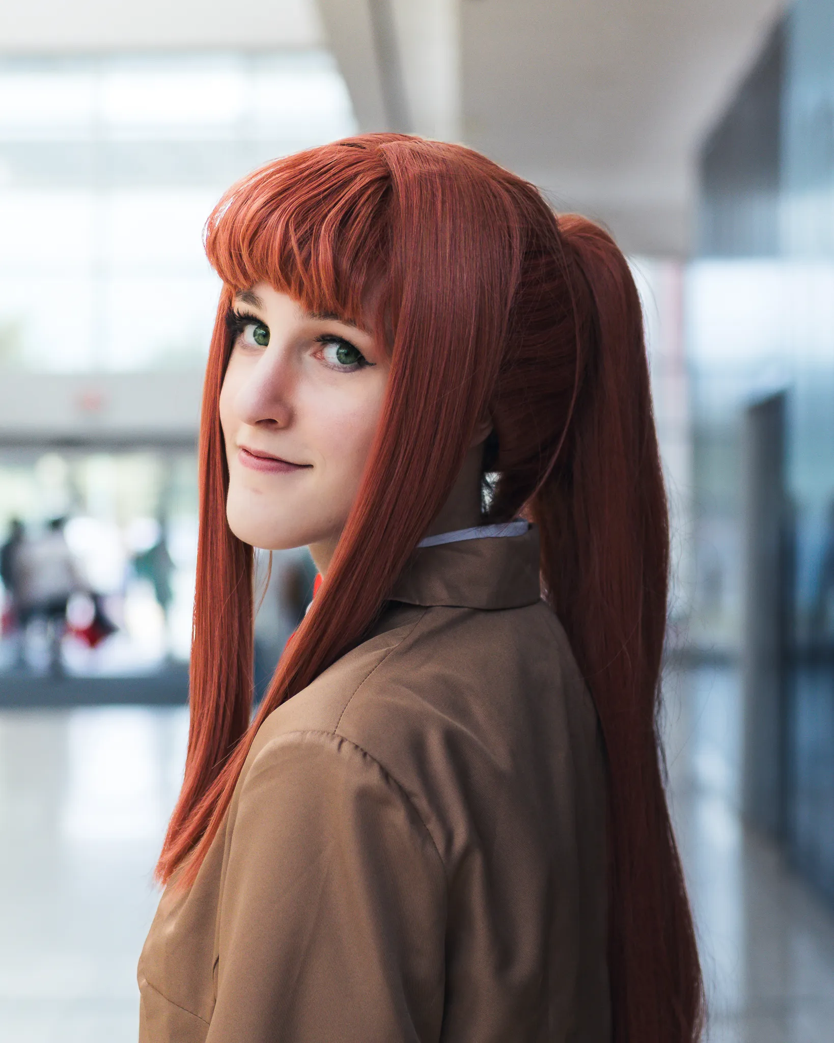 A cosplayer featuring Monika from the hit game Doki Doki: Literature Club.
